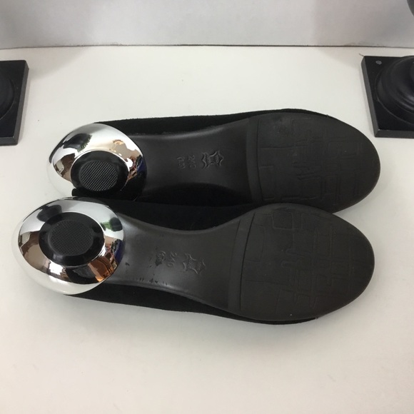 Kisscat Black Suede Low Heels, size: 240/7 - Picture 6 of 8